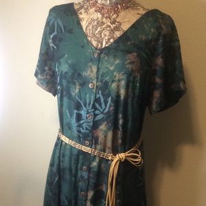 Vintage BALI Batik Alegre FirestvGreen Rayon NWT Unique Art to Wear XL
